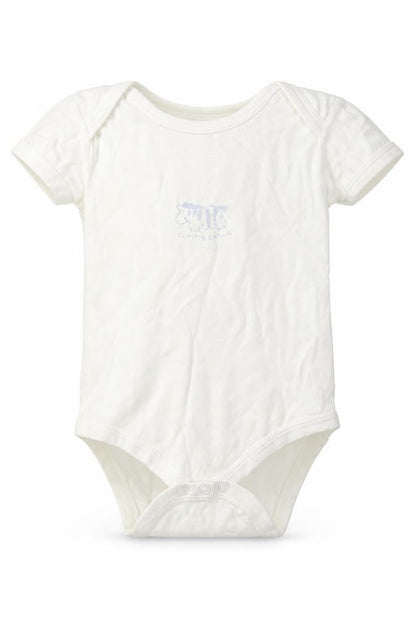 Front view of Boots Baby White Cotton Romper One-Piece, size 12-18, Months - Zebra