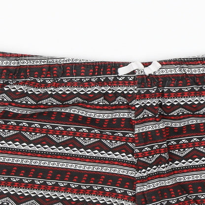 Primark Womens Black Fair Isle Cotton Hot Pants Shorts Size 18  Regular