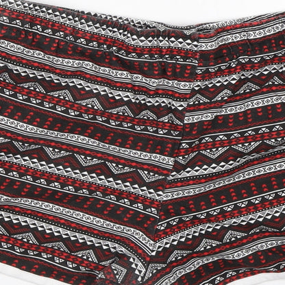 Primark Womens Black Fair Isle Cotton Hot Pants Shorts Size 18  Regular