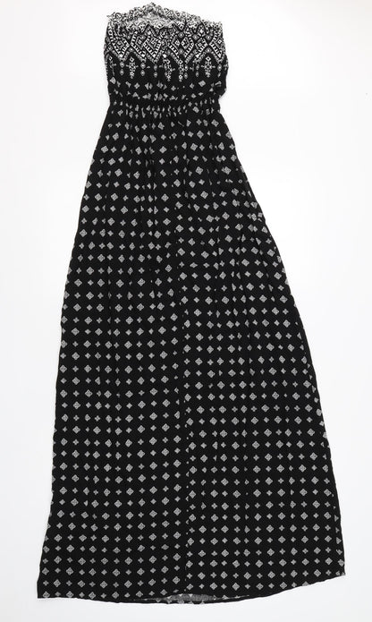 New Look Womens Black Geometric Viscose Shift  Size 8  One Shoulder