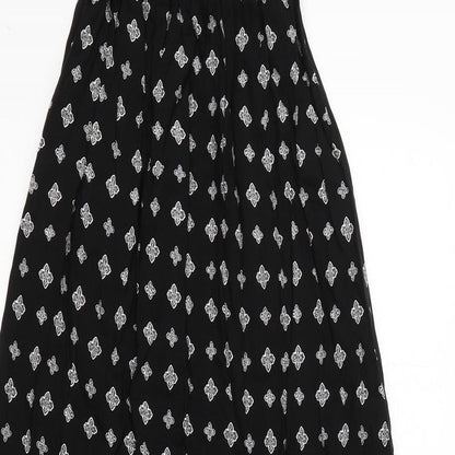 New Look Womens Black Geometric Viscose Shift  Size 8  One Shoulder