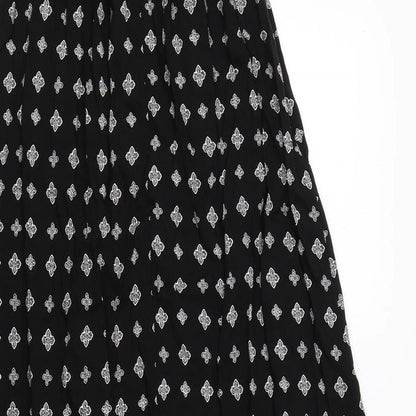 New Look Womens Black Geometric Viscose Shift  Size 8  One Shoulder