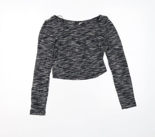Womens UK Size XS Divided Black Basic T-Shirt