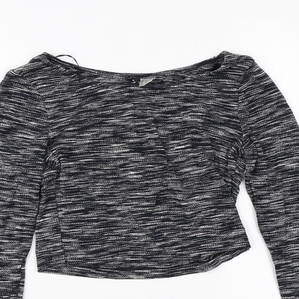 Womens UK Size XS Divided Black Basic T-Shirt