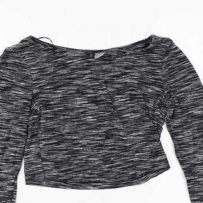 Womens UK Size XS Divided Black Basic T-Shirt