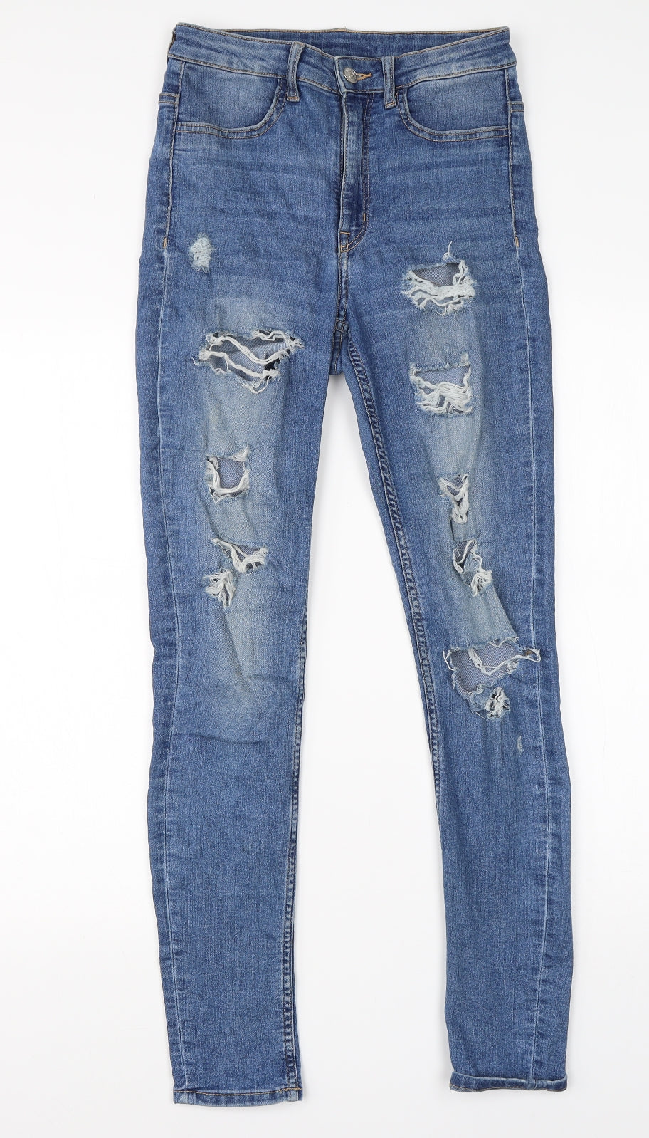 Womens UK Size 8 Divided Regular Fit Skinny Blue Jeans