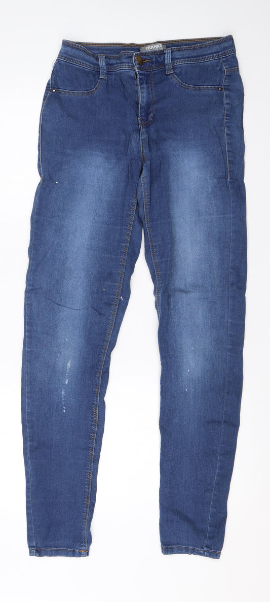 Dorothy Perkins Womens Blue  Cotton Skinny Jeans Size 6 L30 in Regular