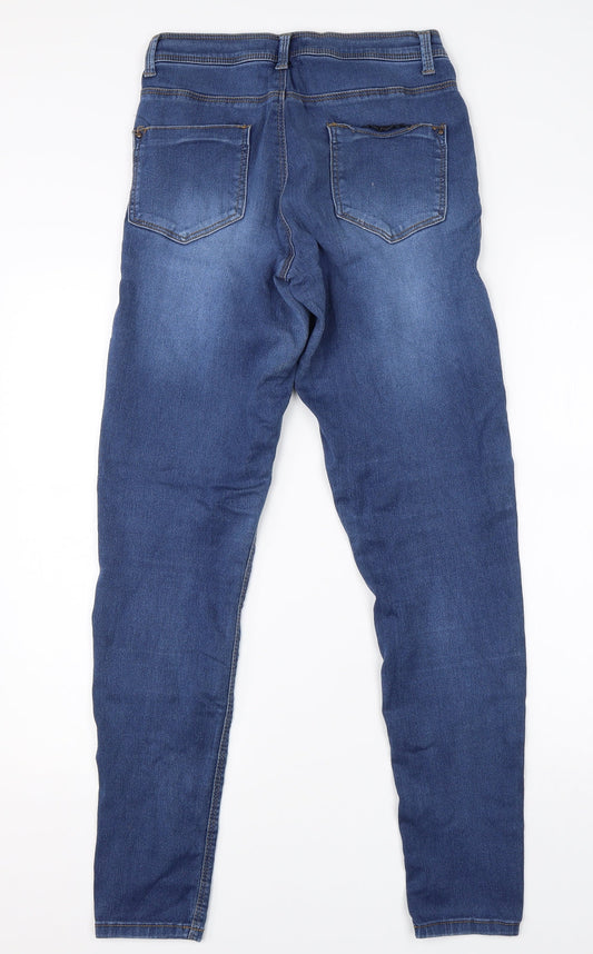 Dorothy Perkins Womens Blue  Cotton Skinny Jeans Size 6 L30 in Regular