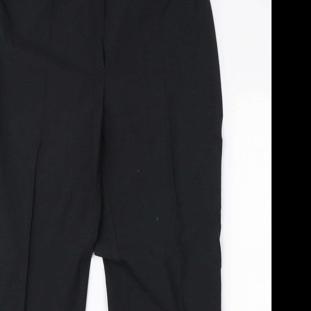 M&S Womens Black  Viscose Dress Pants Trousers Size 16 L26 in Regular