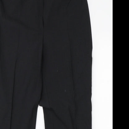 M&S Womens Black  Viscose Dress Pants Trousers Size 16 L26 in Regular