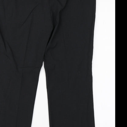 M&S Womens Black  Viscose Dress Pants Trousers Size 16 L26 in Regular