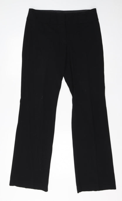 Womens UK Size 10 New Look Regular Fit Dress Pants Black Trousers