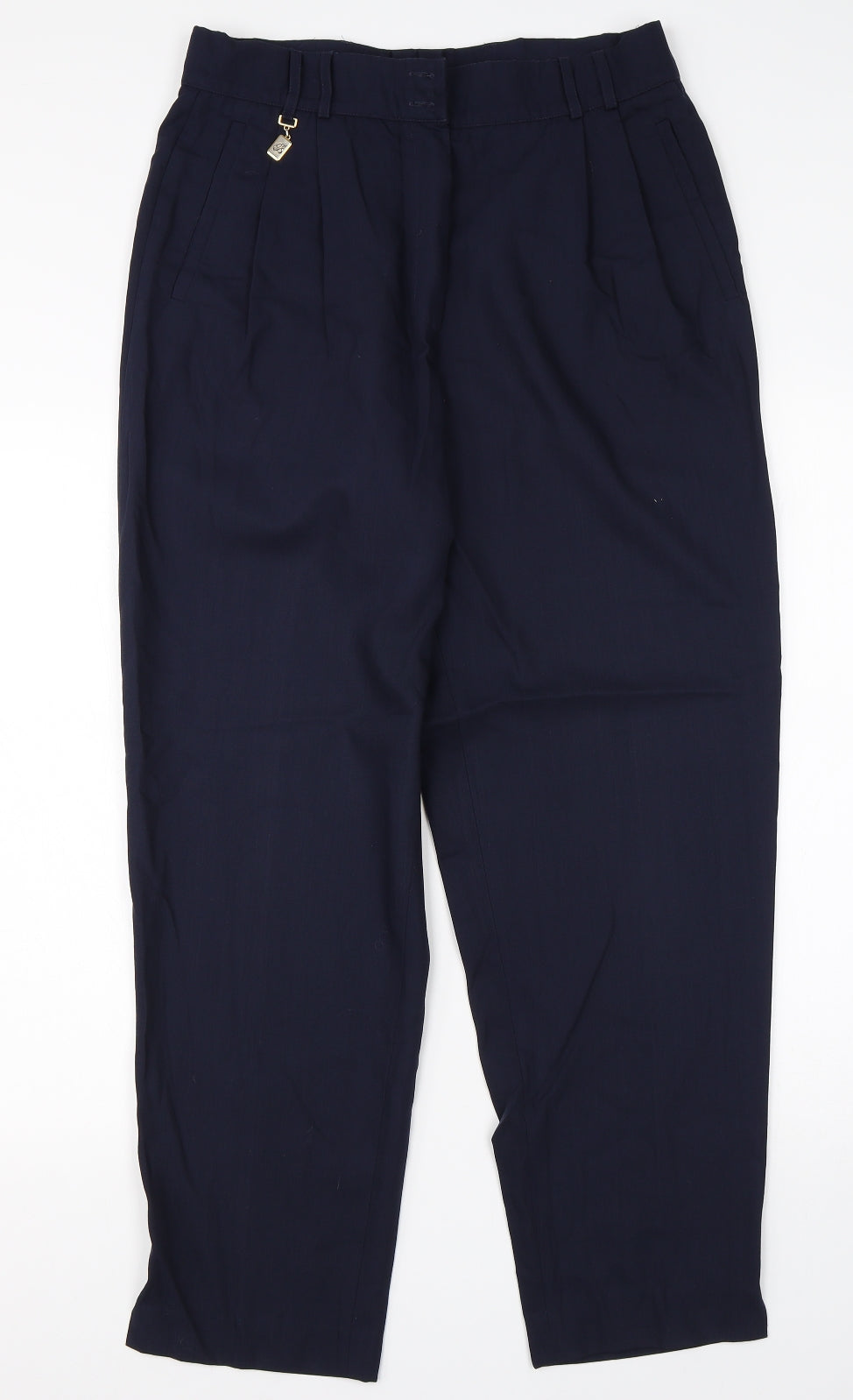 Birgitta Womens Blue  Viscose Dress Pants Trousers Size 12 L28 in Regular