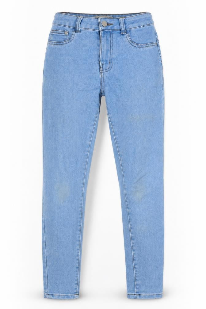Front view of Denim Co women’s blue cotton skinny jeans, size UK 6, 28-inch leg regular