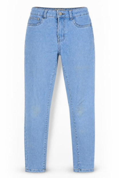 Front view of Denim Co women’s blue cotton skinny jeans, size UK 6, 28-inch leg regular