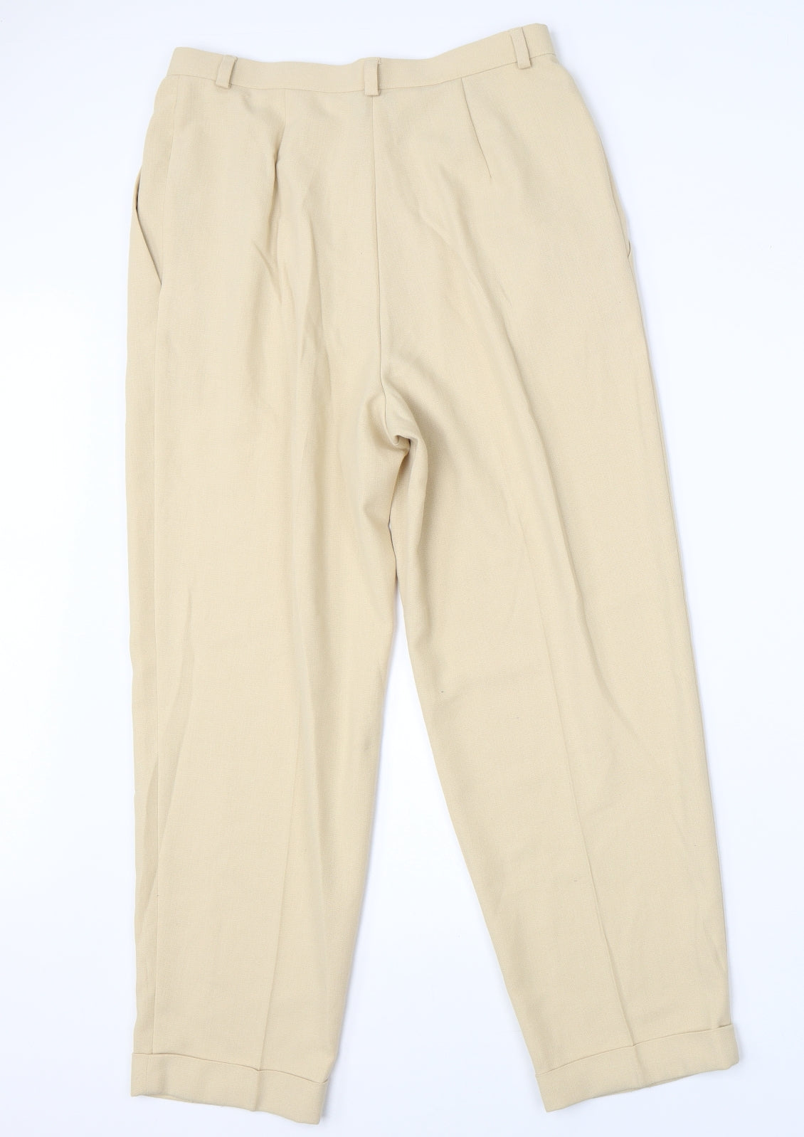 Womens UK Size 14 M&S Regular Fit Dress Pants Beige Trousers