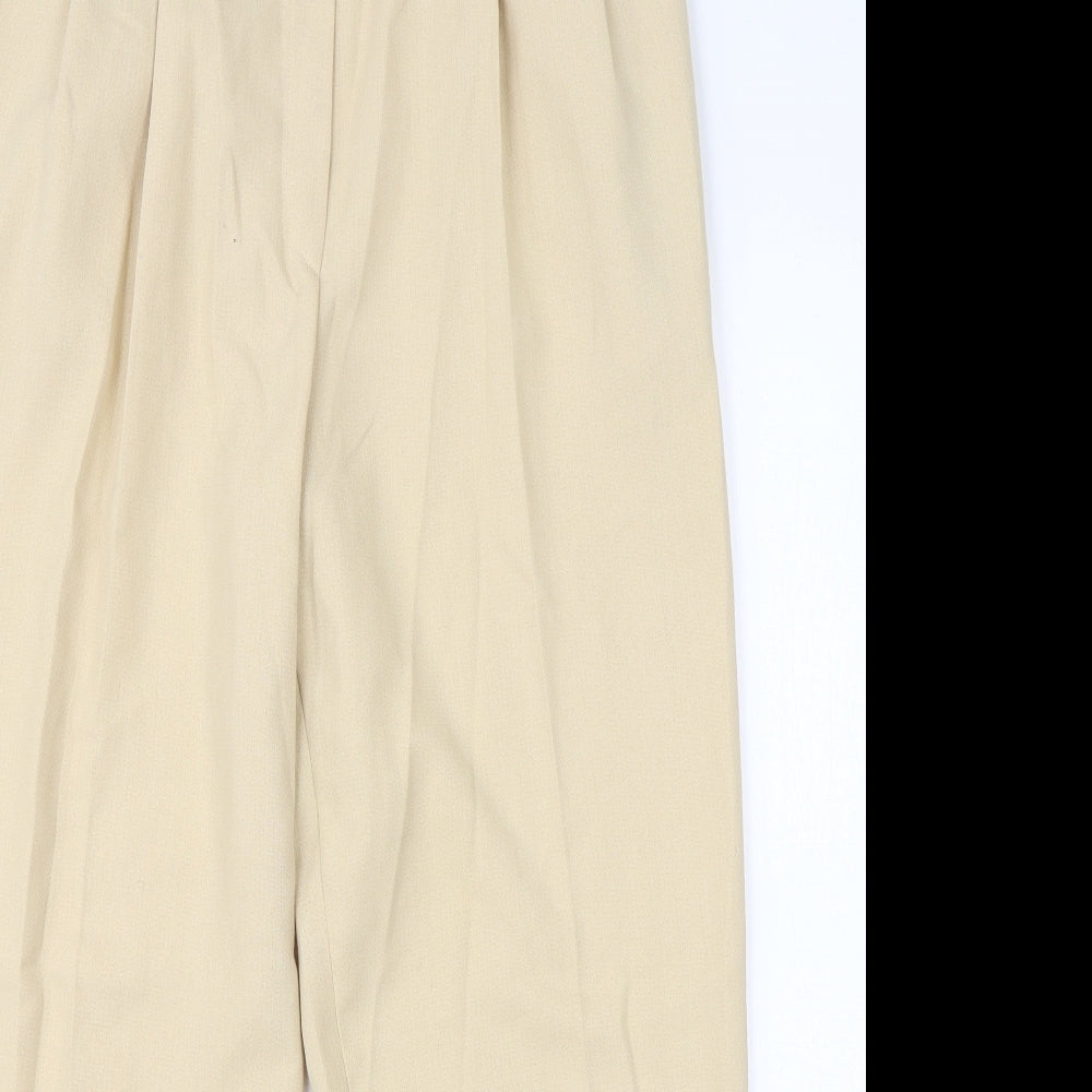 Womens UK Size 14 M&S Regular Fit Dress Pants Beige Trousers