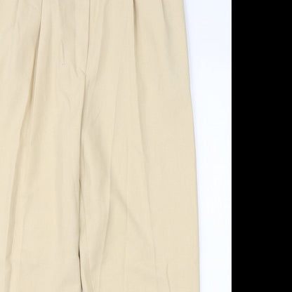 Womens UK Size 14 M&S Regular Fit Dress Pants Beige Trousers