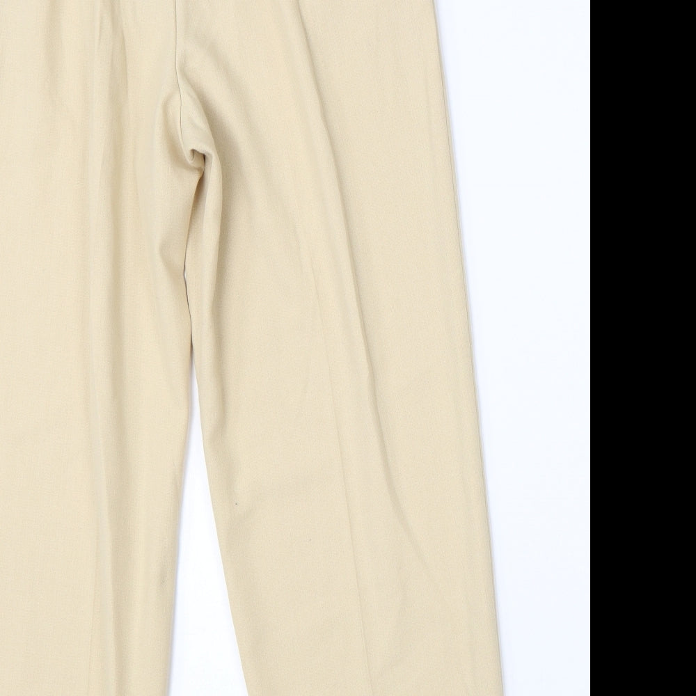 Womens UK Size 14 M&S Regular Fit Dress Pants Beige Trousers