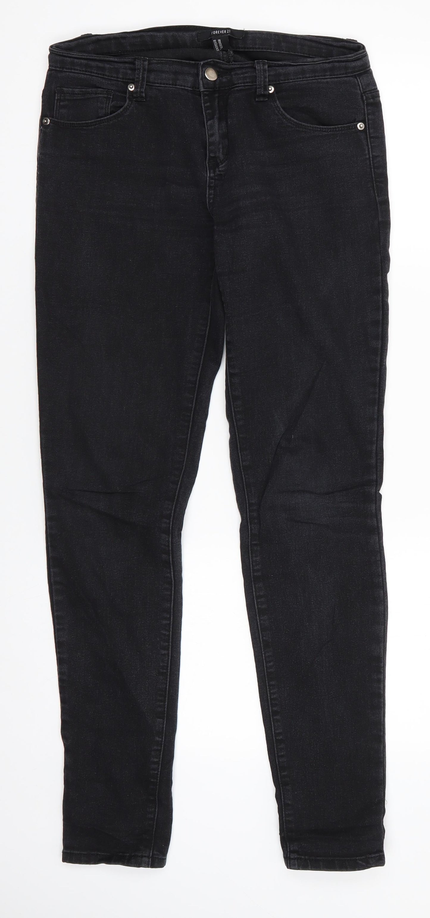 FOREVER 21 Mens Black  Cotton Skinny Jeans Size 28 in L31 in Regular
