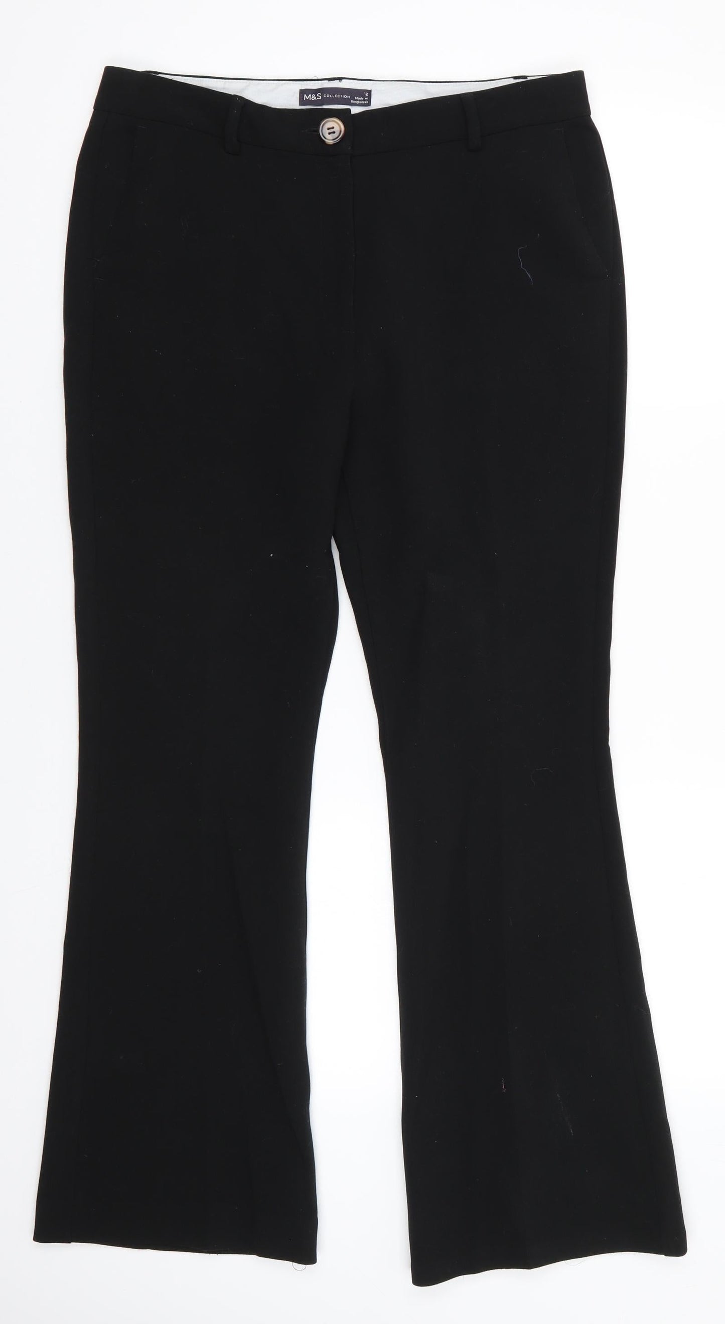 Womens UK Size 12 Marks and Spencer Regular Fit Bloomer Black Trousers