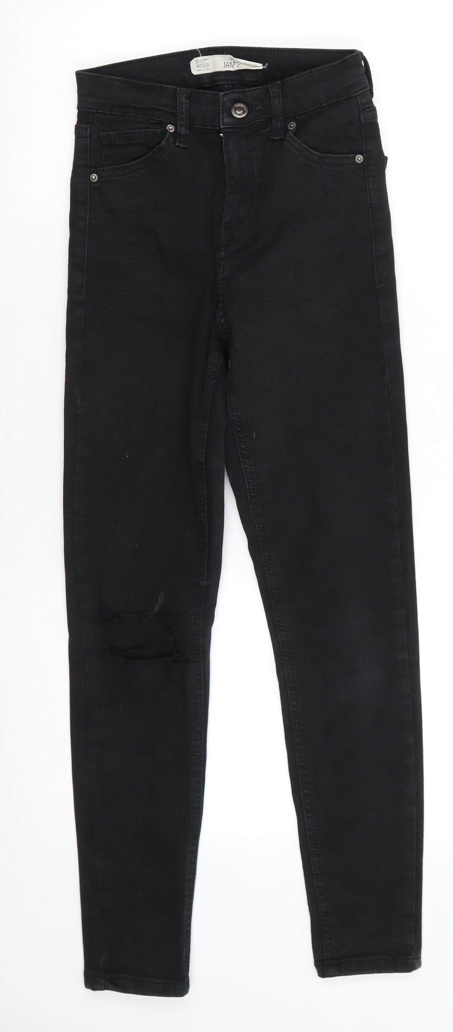 Mens UK Size 25 in Topshop Jamie Regular Fit Skinny Black Jeans