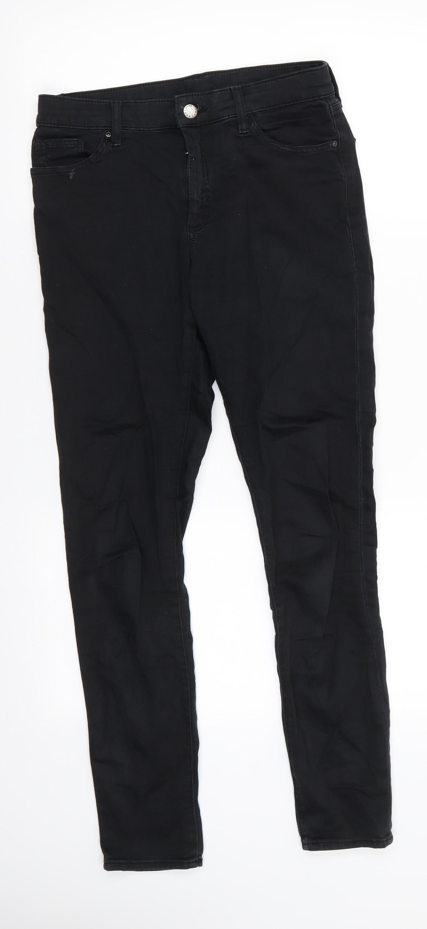 Mens UK Size 28 in Topshop Moto Regular Fit Skinny Black Jeans