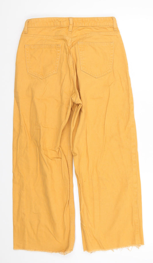 Denim Co Womens Yellow  Cotton Cropped Jeans Size 8 L23 in Regular  - Yellow Gold colour Freyed Hems
