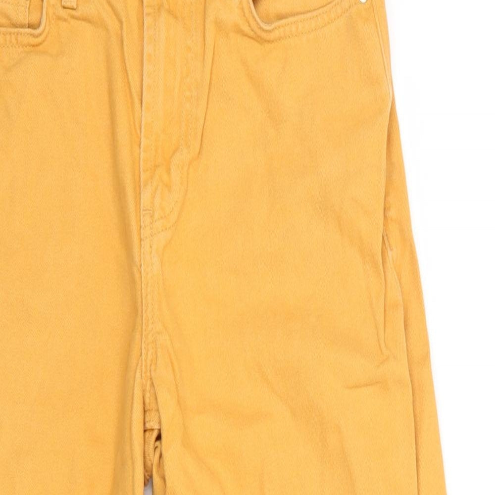 Denim Co Womens Yellow  Cotton Cropped Jeans Size 8 L23 in Regular  - Yellow Gold colour Freyed Hems