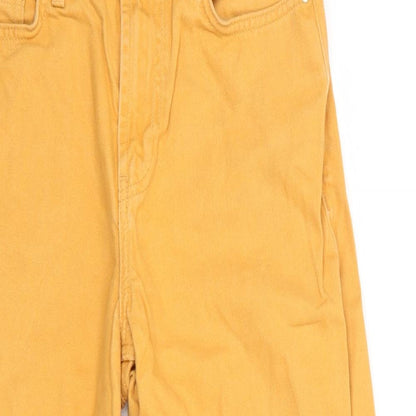 Denim Co Womens Yellow  Cotton Cropped Jeans Size 8 L23 in Regular  - Yellow Gold colour Freyed Hems