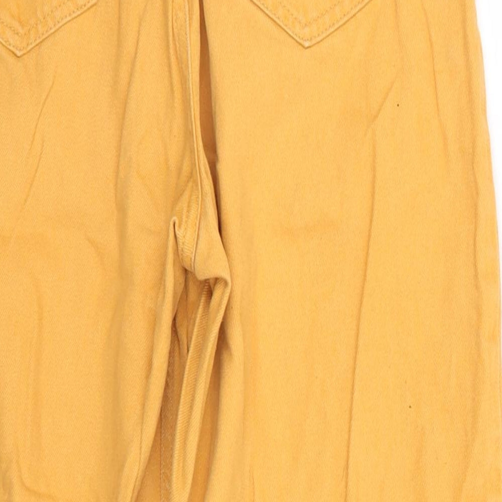 Denim Co Womens Yellow  Cotton Cropped Jeans Size 8 L23 in Regular  - Yellow Gold colour Freyed Hems