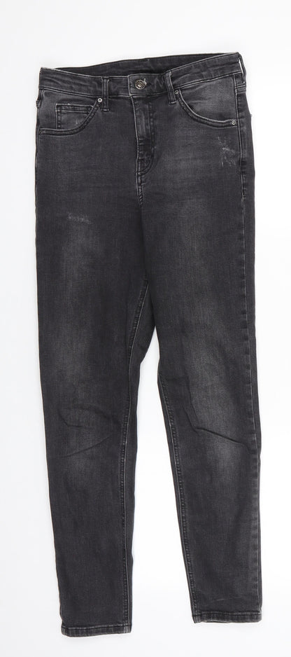 Mens UK Size 28 in TopShop Moto Regular Fit Skinny Black Jeans