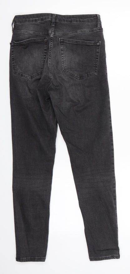 Mens UK Size 28 in TopShop Moto Regular Fit Skinny Black Jeans