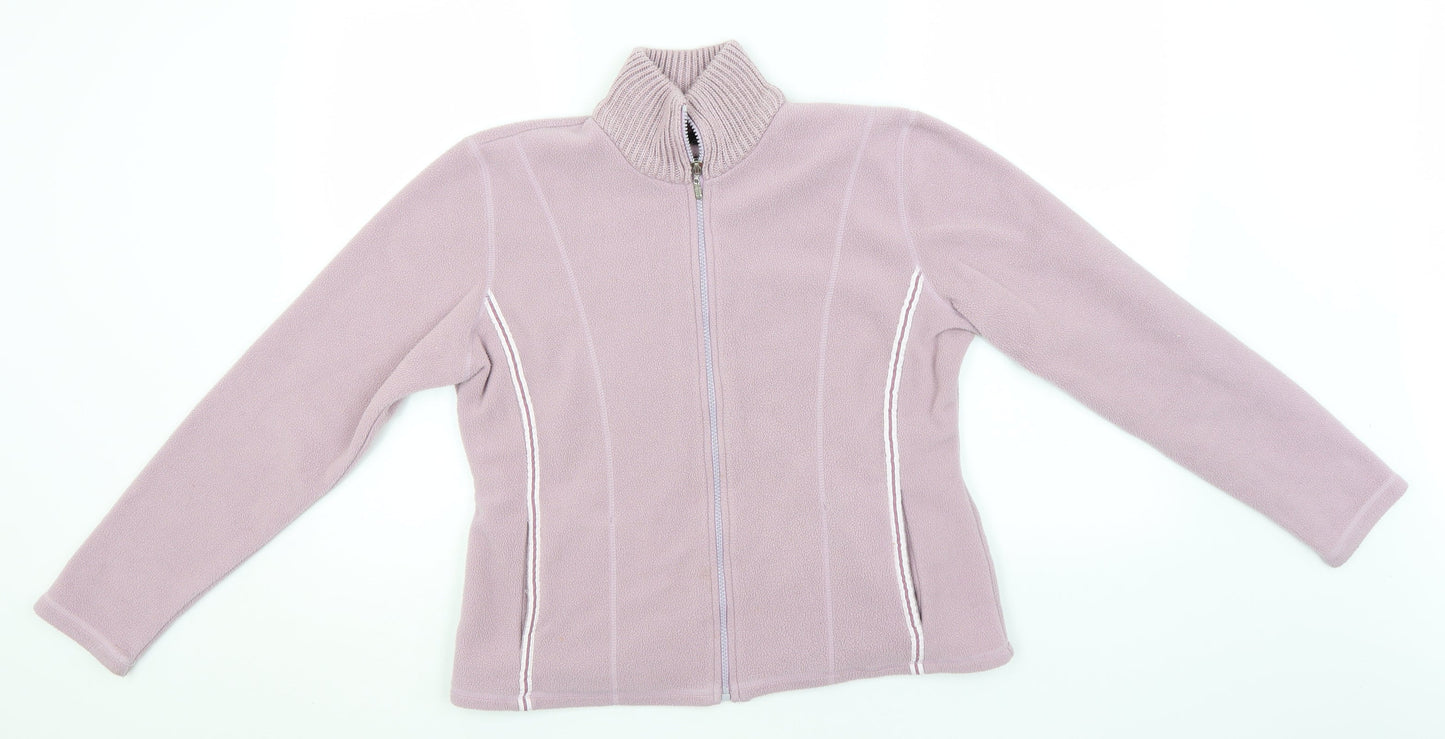 //Text.. Womens Grey Crew Neck  Polyester Full Zip Jumper Size M