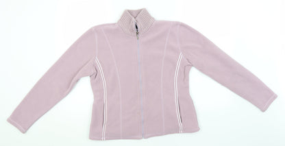 //Text.. Womens Grey Crew Neck  Polyester Full Zip Jumper Size M