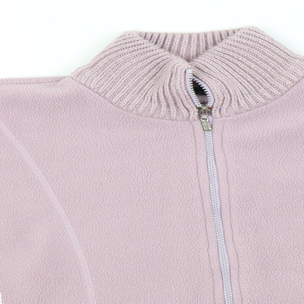 //Text.. Womens Grey Crew Neck  Polyester Full Zip Jumper Size M