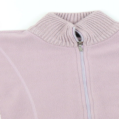 //Text.. Womens Grey Crew Neck  Polyester Full Zip Jumper Size M