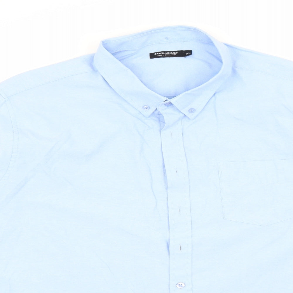 Mens UK Size XL Capsule Blue  Button-Up Long Sleeve Casual Shirt