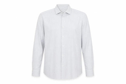 NEXT Mens Blue Striped Polyester  Button-Up Size 15.5 Collared