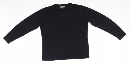 Avenue Mens Black Round Neck  Acrylic Pullover Jumper Size M