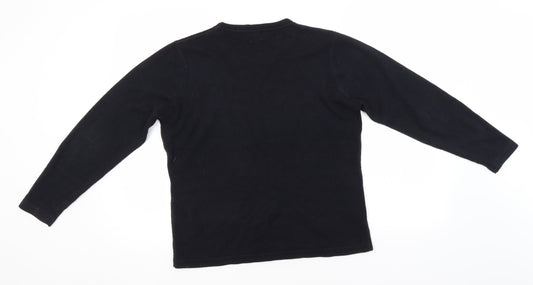 Avenue Mens Black Round Neck  Acrylic Pullover Jumper Size M