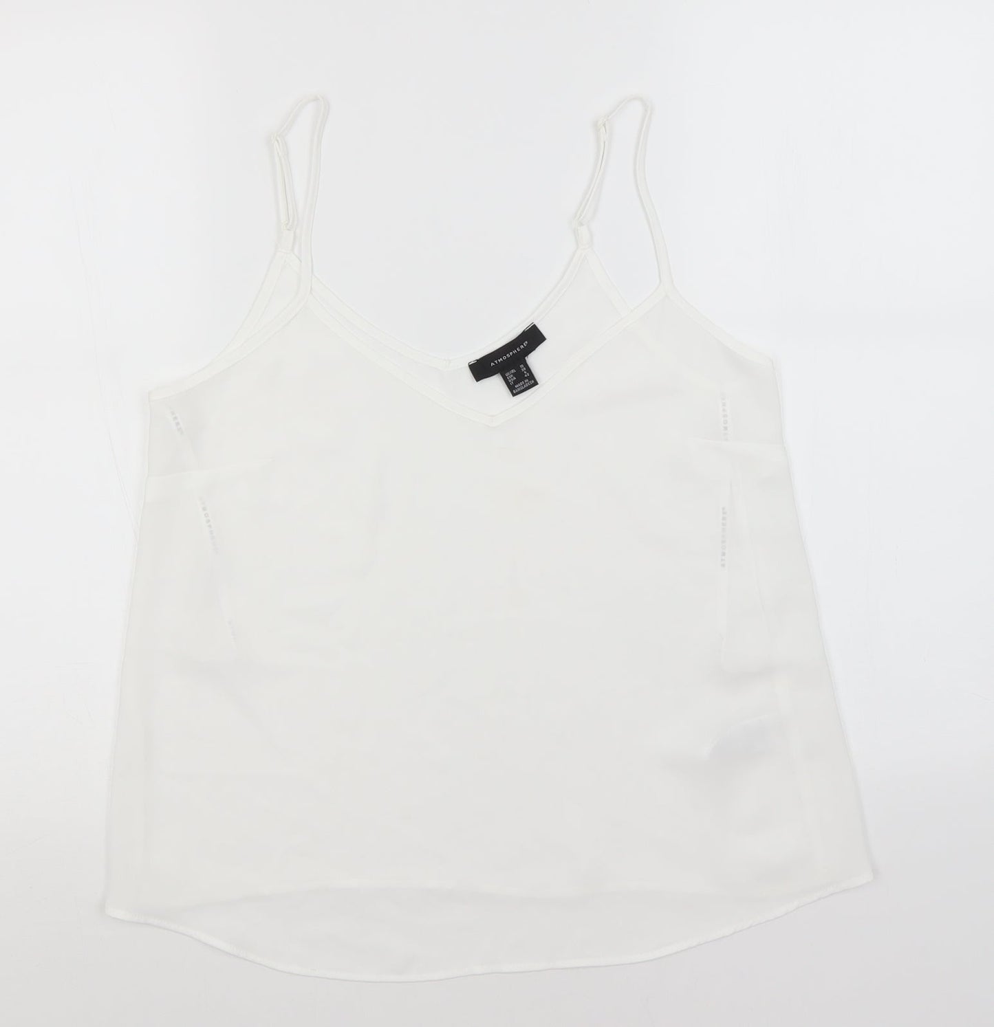 Atmosphere Womens White  Polyester Basic Tank Size 10 Off the Shoulder
