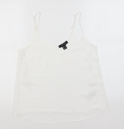 Atmosphere Womens White  Polyester Basic Tank Size 10 Off the Shoulder