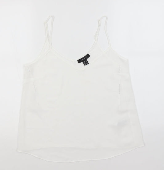 Atmosphere Womens White  Polyester Basic Tank Size 10 Off the Shoulder