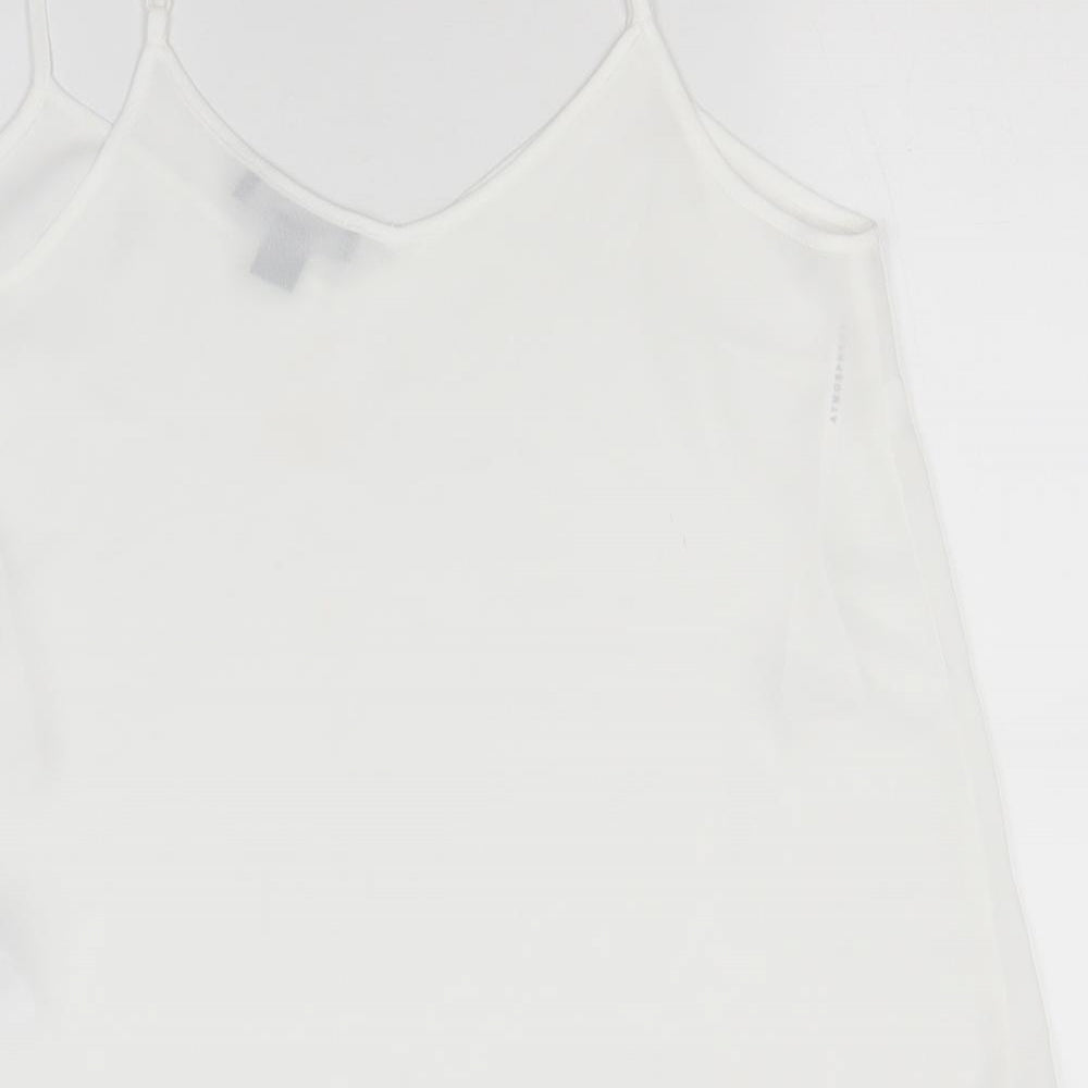 Atmosphere Womens White  Polyester Basic Tank Size 10 Off the Shoulder