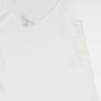 Atmosphere Womens White  Polyester Basic Tank Size 10 Off the Shoulder