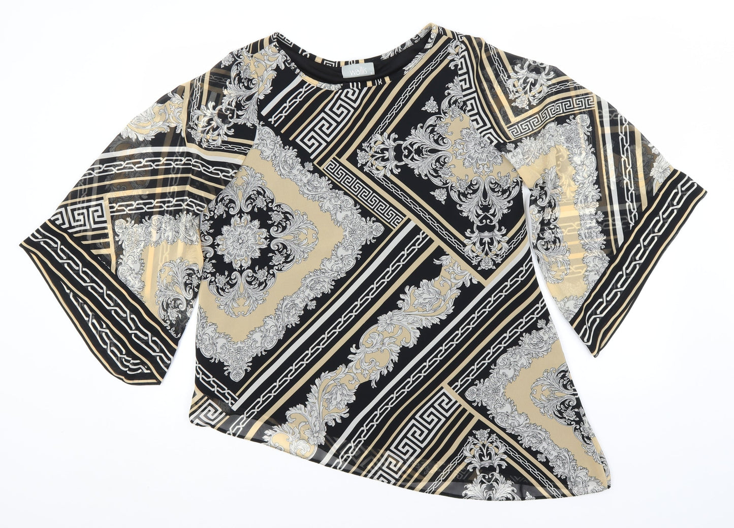 Womens UK Size S Wallis Black Basic Blouse