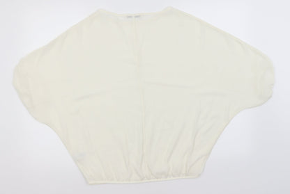 George Womens White  Polyester Basic Blouse Size 10 Square Neck