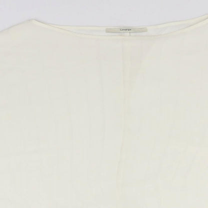 George Womens White  Polyester Basic Blouse Size 10 Square Neck