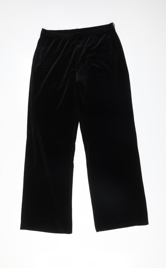 AMARANTO Womens Black  Polyester Trousers  Size 14 L32 in Regular